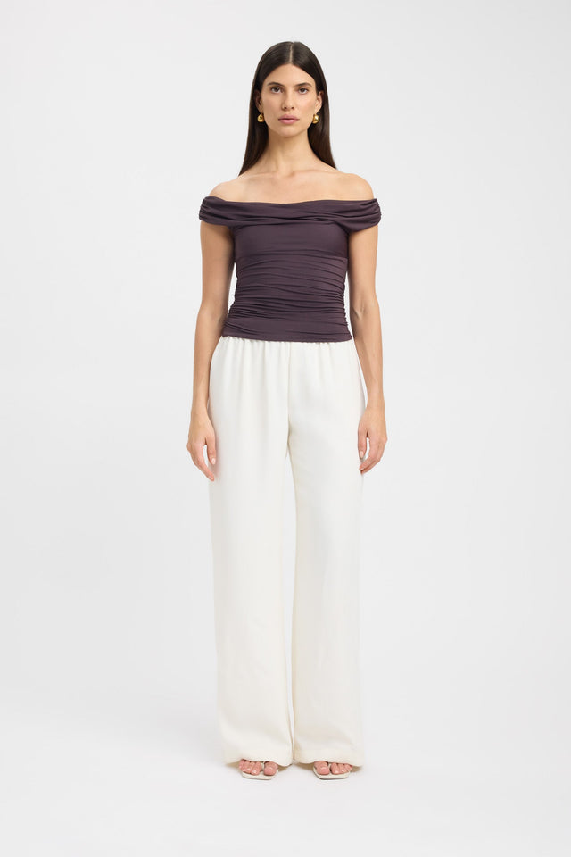 side Nina Top Kookai Fitted Cowlneck Short sleeves Womens-Blouse 