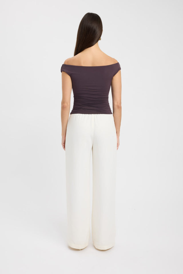 back Nina Top Kookai Fitted Cowlneck Short sleeves Womens-Blouse 
