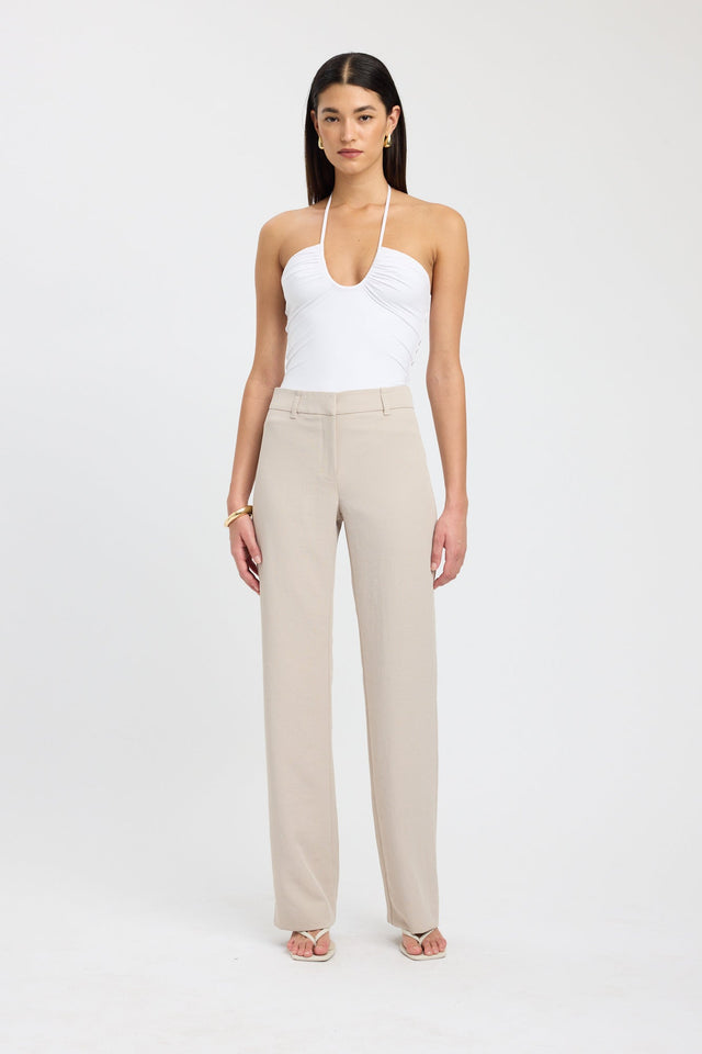 side Marissa Top Kookai Fitted Thin strap Plunge white womens-singlets 