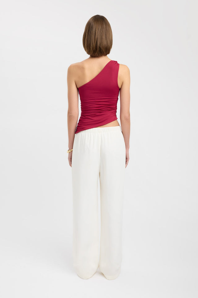 back Iman Knot Top Kookai Fitted Asymmetry Sleeveless Womens-Blouse 