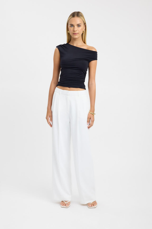 front Elsie Top Kookai Fitted Asymmetry Sleeveless Womens-Blouse 
