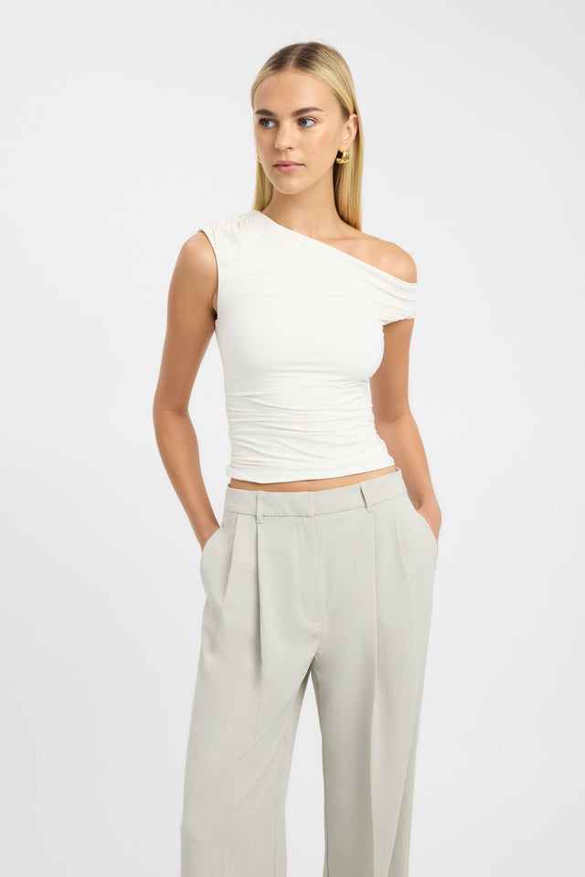 front Elsie Top Kookai Fitted Asymmetry black womens-singlets 