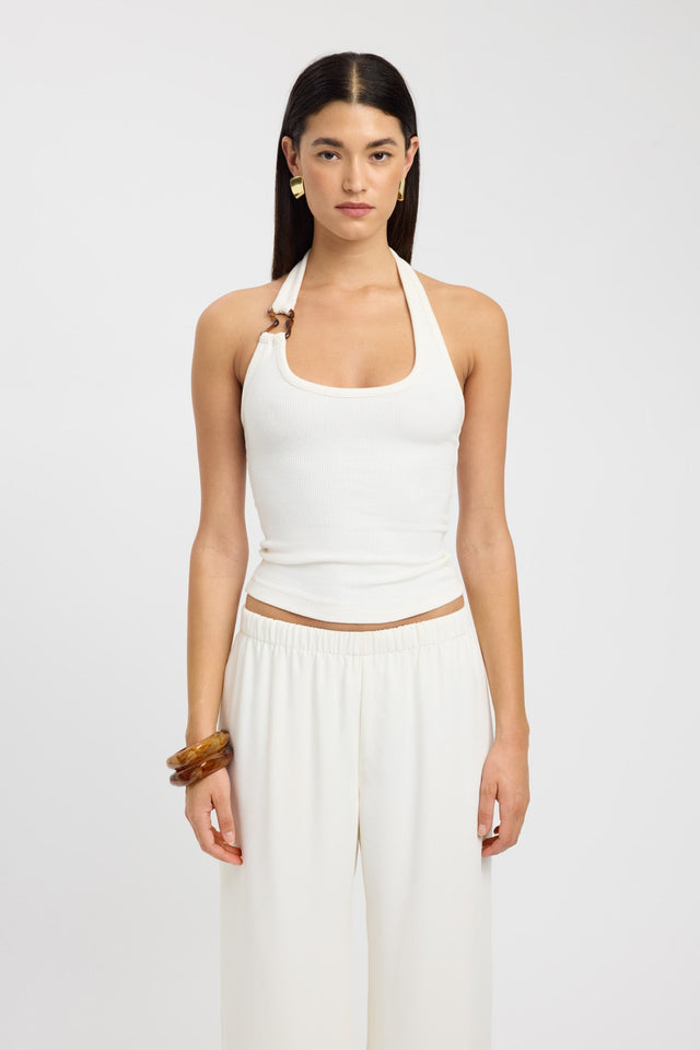 front Casper Tank Kookai Fitted Scoopneck Sleeveless Womens-Blouse 