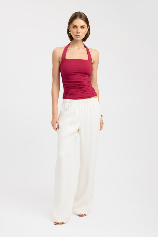 side Hailey Halter Top Kookai Fitted Roundneck Sleeveless Womens-Blouse 