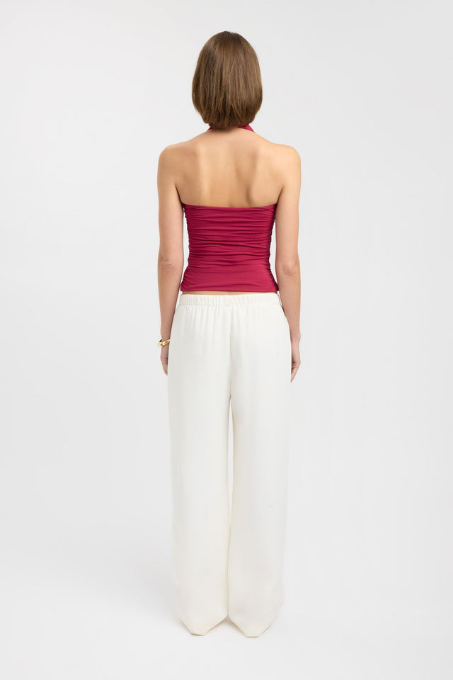 back Hailey Halter Top Kookai Fitted Squareneck Sleeveless Womens-Blouse 