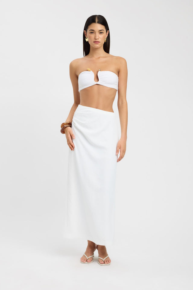 side Tayla Trim Bandeau Kookai Fitted Sweetheart Sleeveless Womens-Blouse 