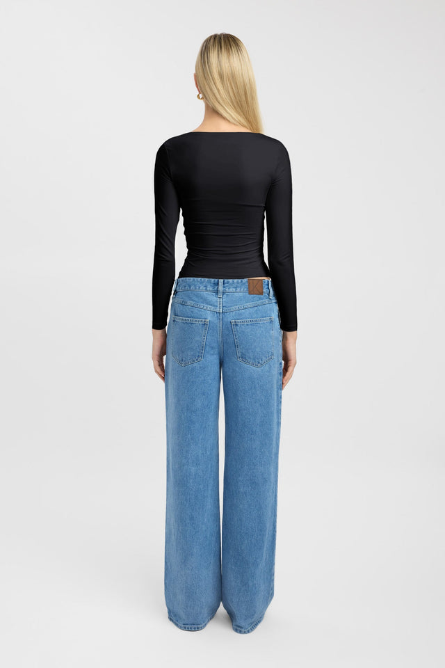 back Eden Long Sleeve Top Kookai Fitted Squareneck Long sleeve Womens-Blouse 