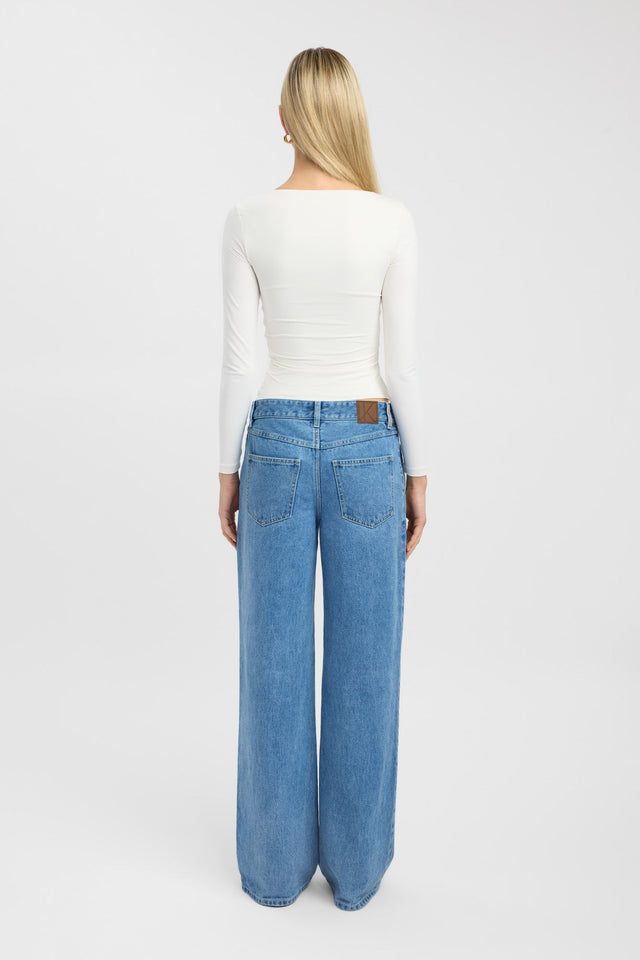 back Eden Long Sleeve Top Kookai Fitted Squareneck Long sleeve Womens-Blouse 