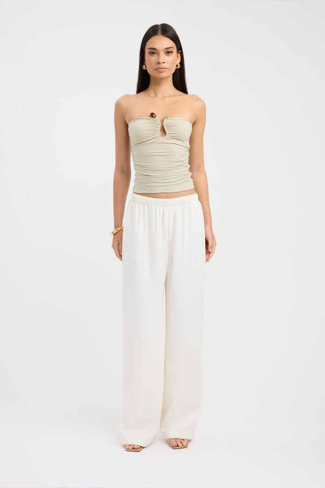 front Tayla Trim Top Kookai Fitted Sweetheart Sleeveless Womens-Blouse 