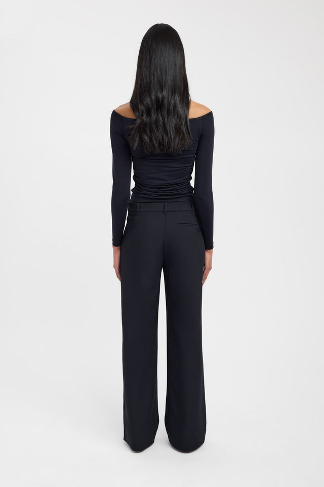 back Astrid Long Sleeve Top Kookai Fitted Plungeneck Long sleeve Womens-Blouse 