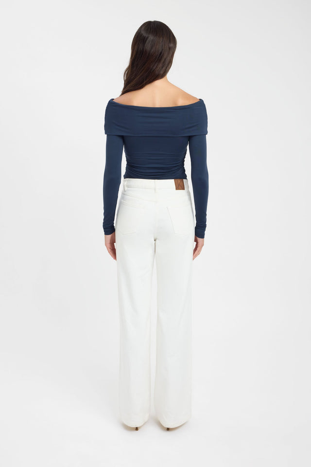 back Kalia Long Sleeve Top Kookai Fitted V-neck Long sleeve Womens-Blouse 