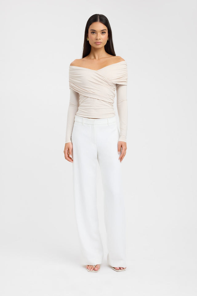 side Kalia Long Sleeve Top Kookai Fitted V-neck Long sleeve Womens-Blouse 