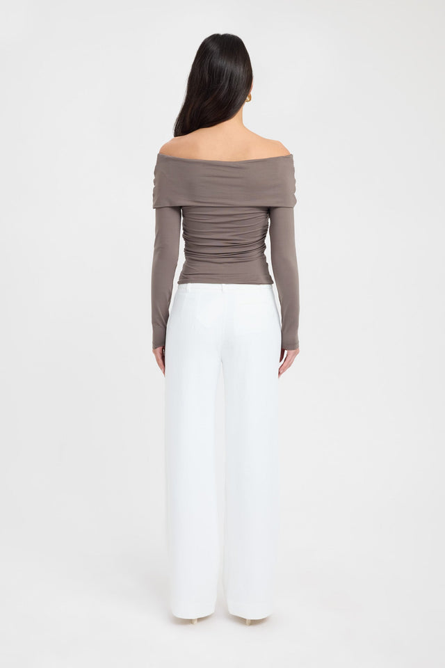 back Kalia Long Sleeve Top Kookai Fitted V-neck Long sleeve Womens-Blouse 