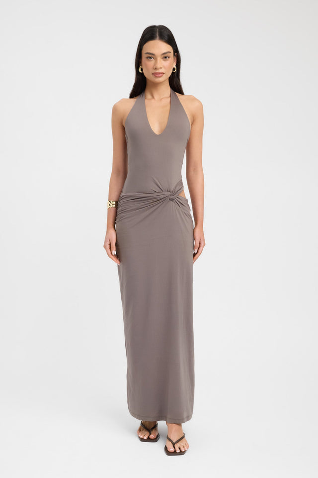 Rae Maxi Dress Kookai Bodycon Maxi Fitted V-neck grey womens-dresses 