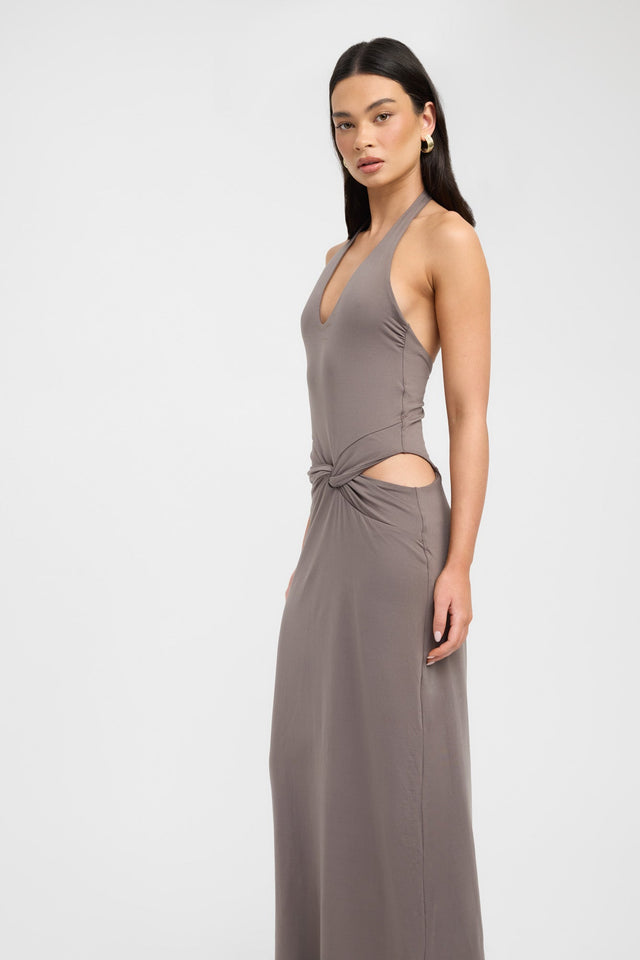 Rae Maxi Dress Kookai Bodycon Maxi Fitted V-neck grey womens-dresses 