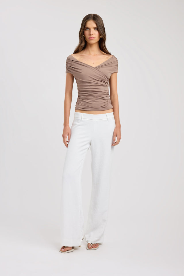 side Addison Top Kookai Fitted V-neck Short sleeves Womens-Blouse 