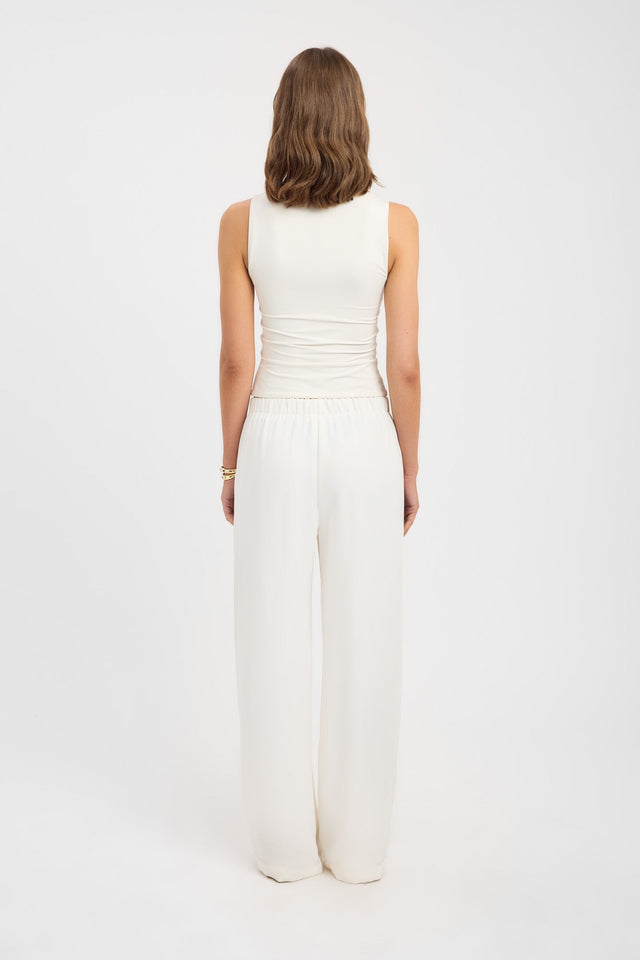 back Juna Tank Kookai Fitted Scoopneck Sleeveless Womens-Blouse 