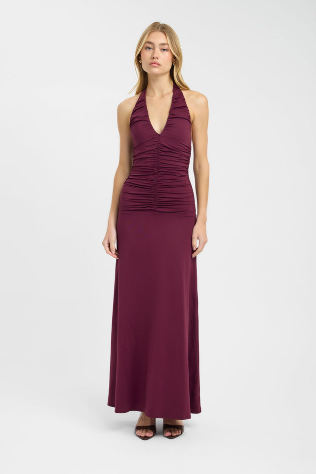 front Zayla Maxi Dress Kookai Fit-and-flare Maxi Fitted Plungeneck womens-dresses 
