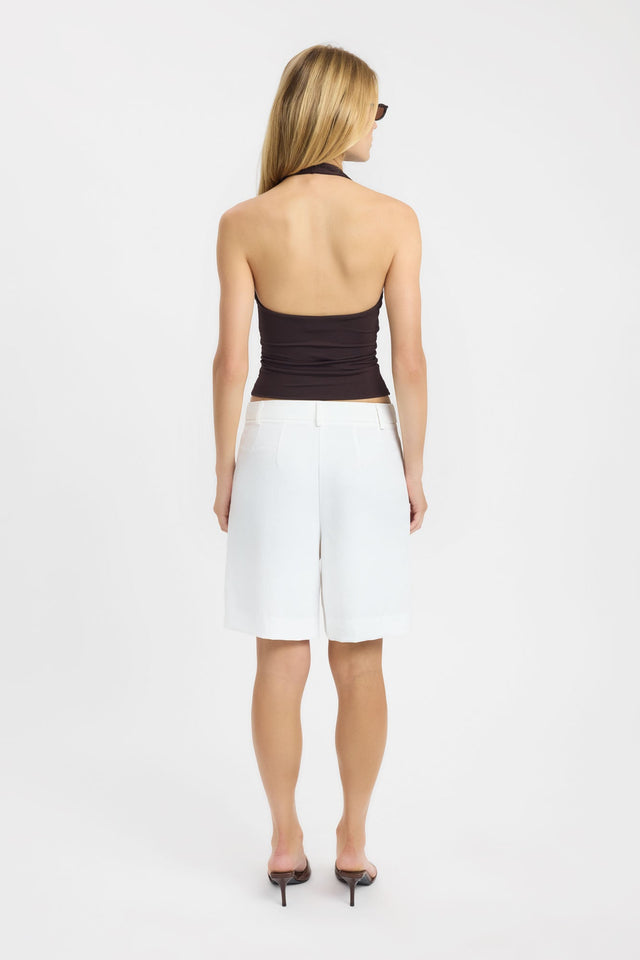 Crafted with the Lila Lace Top womens-blouse in dark grey featuring fitted silhouette and sleeveless style back