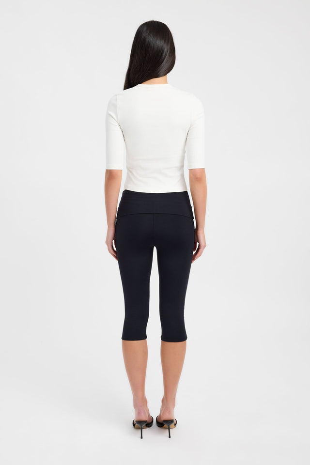 Presenting the Rhode Capri womens regular pants with slim high-rise black back