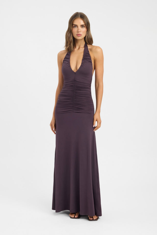 front Zayla Maxi Dress Kookai Fit-and-flare Maxi Fitted Plungeneck womens-dresses 