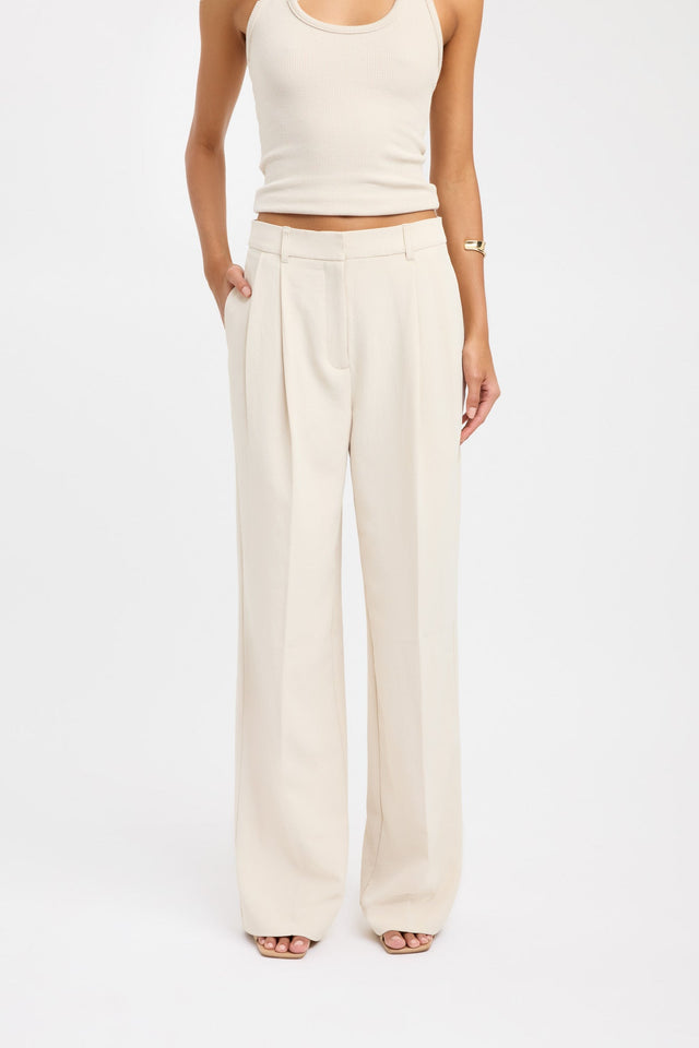front Opal Adjustable Pant Kookai Sleeveless Blazer Full length white womens-coats-and-jackets 