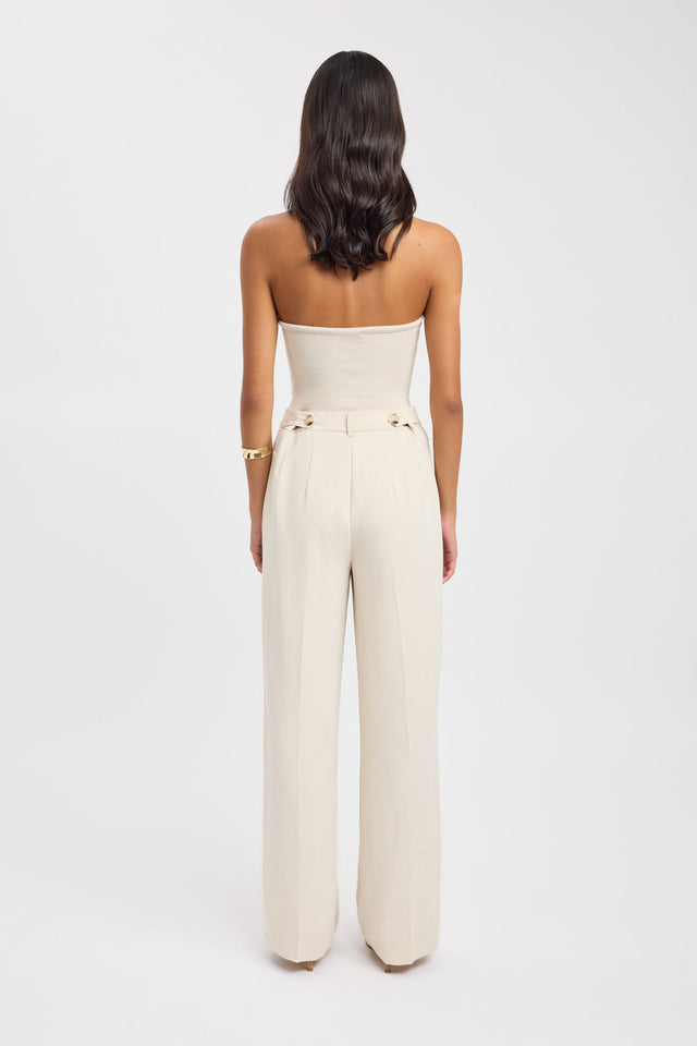 back Opal Adjustable Pant Kookai Sleeveless Blazer Full length white womens-coats-and-jackets 