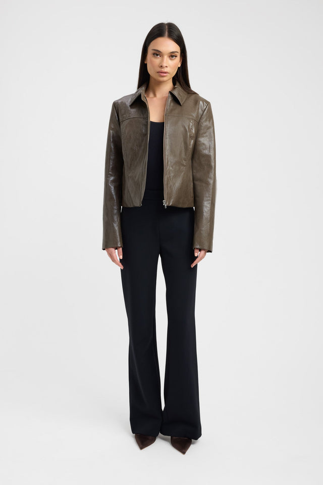 front Andes Jacket Kookai Long sleeve Regular Regular brown womens-coats-and-jackets 