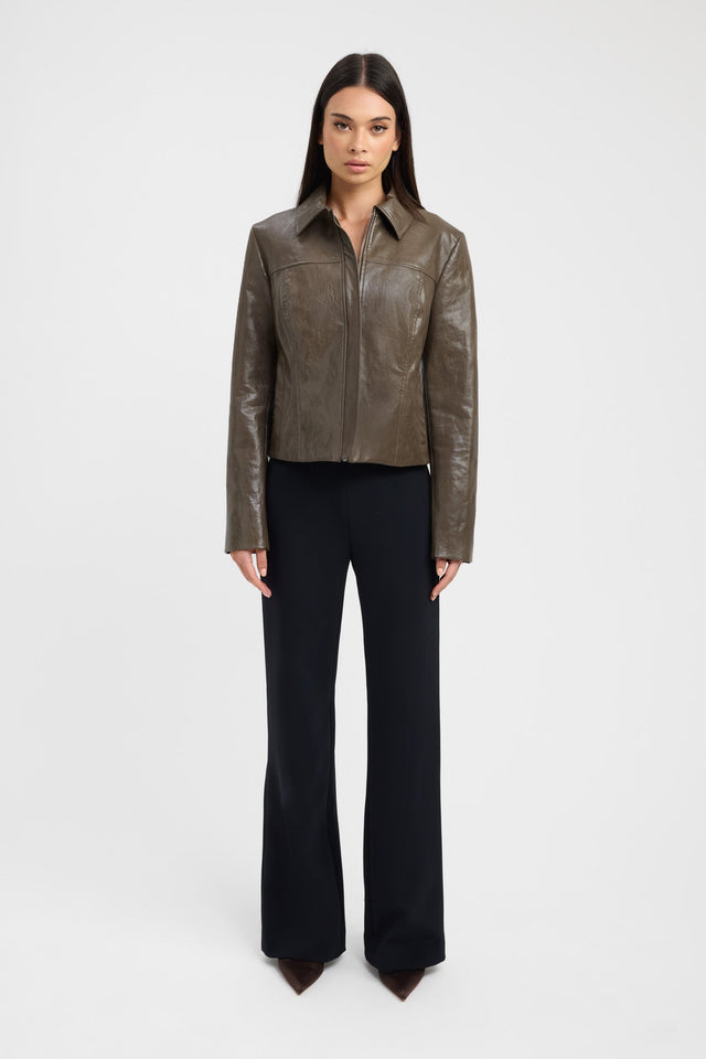 side Andes Jacket Kookai Long sleeve Regular Regular brown womens-coats-and-jackets 