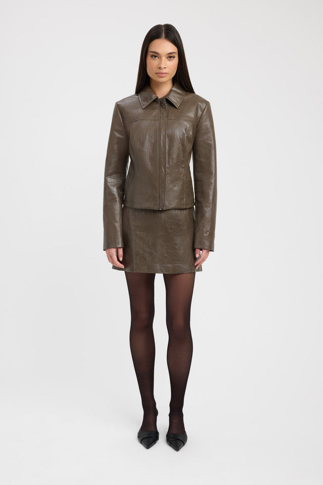 front Andes Jacket Kookai Long sleeve Regular Regular brown womens-coats-and-jackets 