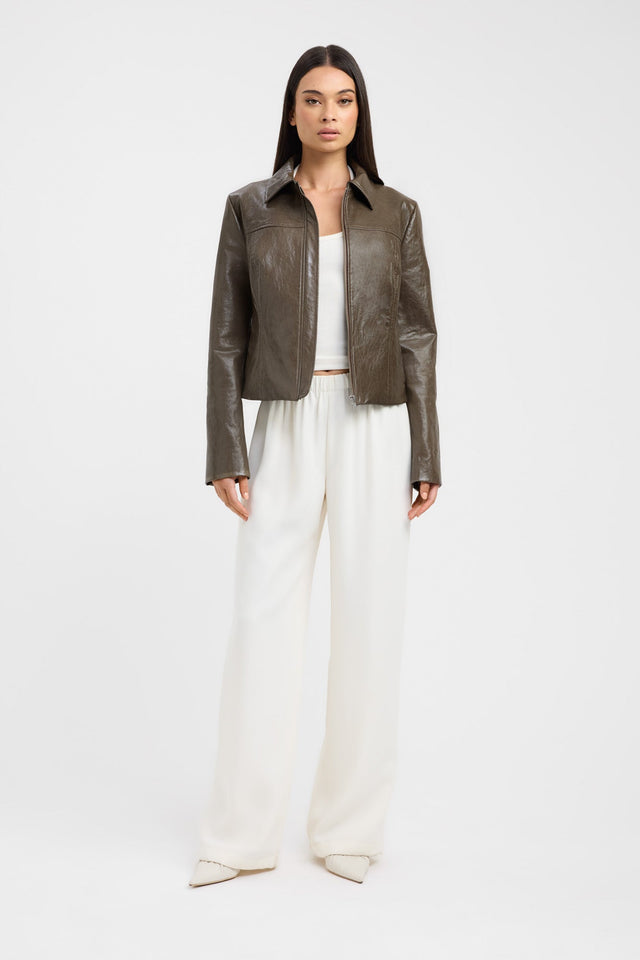 side Andes Jacket Kookai Long sleeve Regular Regular brown womens-coats-and-jackets 