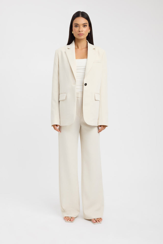 front Ariel Button Blazer Kookai Long sleeve Blazer Full length grey womens-coats-and-jackets 