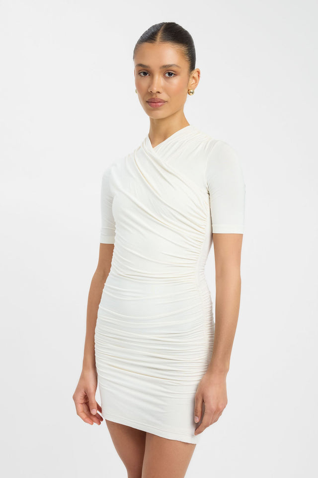 side Benny Mini Dress Kookai Bodycon Mini Fitted Highneck womens-dresses 