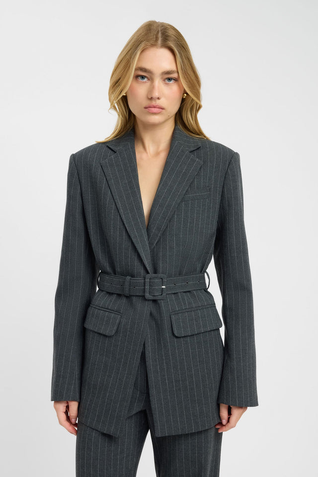 front Bergen Square Blazer Kookai Long sleeve Blazer Full length womens-coats-and-jackets 