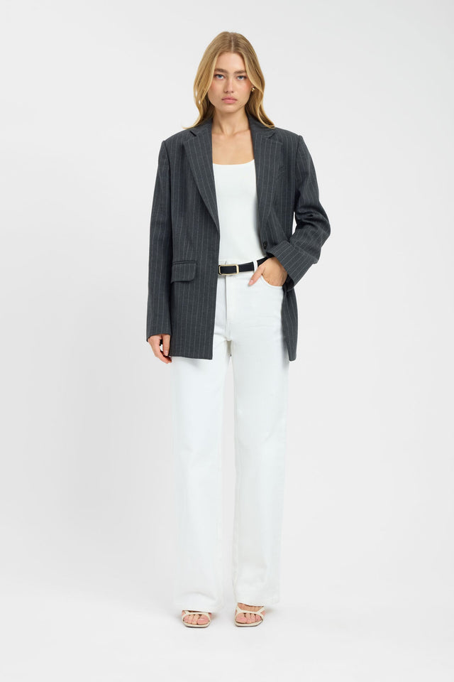 front Bergen Square Blazer Kookai Long sleeve Blazer Full length womens-coats-and-jackets 