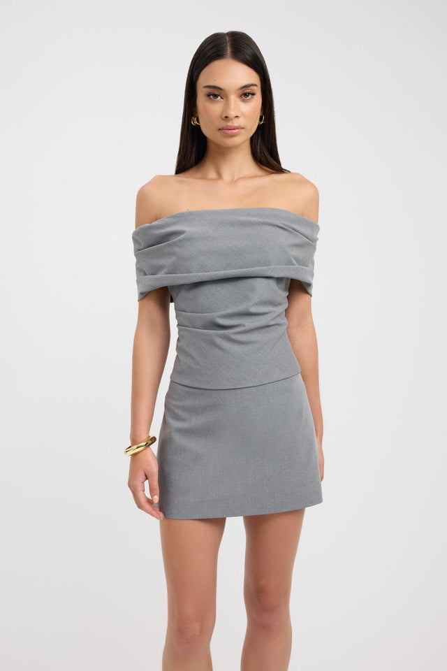 front Dallas Off Shoulder Top Kookai Fitted Straight Sleeveless Womens-Blouse 