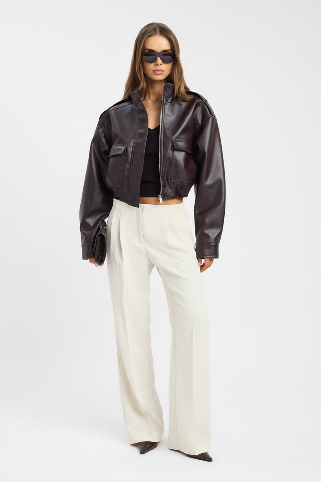 front Heavy Phoenix Core Jacket Kookai Long sleeve Biker cropped womens-coats-and-jackets 