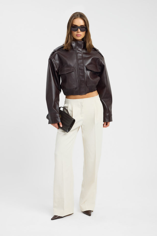 front Heavy Phoenix Core Jacket Kookai Long sleeve Biker cropped womens-coats-and-jackets 