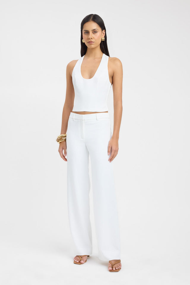 side Ariel Racer Back Top Kookai Fitted Scoopneck Sleeveless Womens-Blouse 