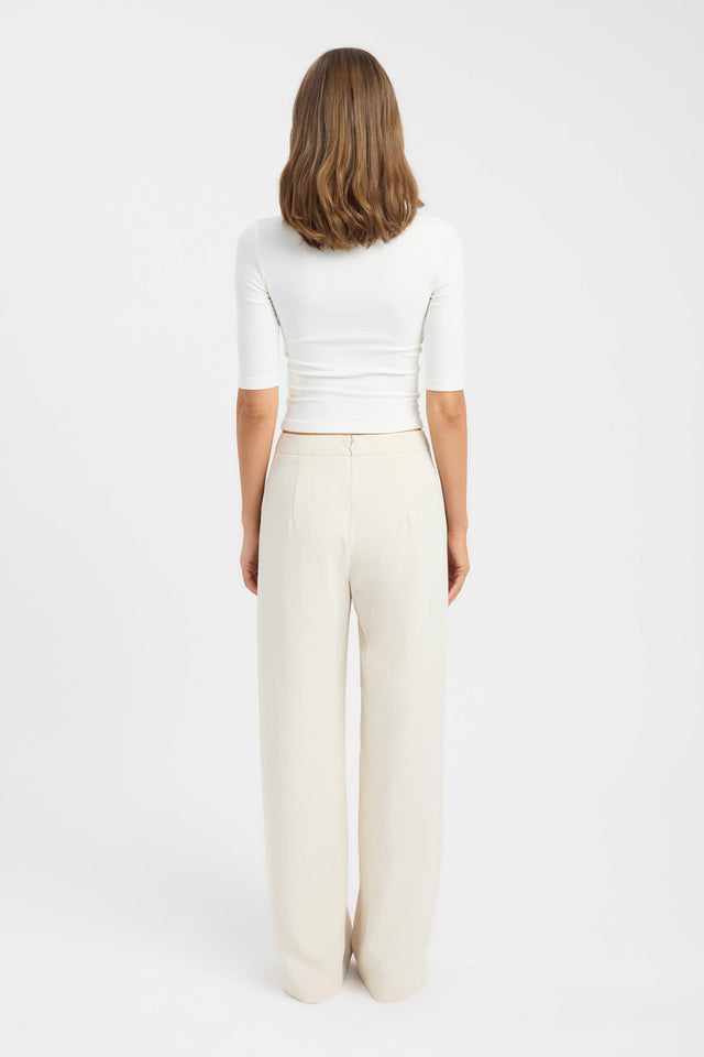 Designed with the Opal D Ring Pant in womens regular pants, wide-leg high-rise ivory product