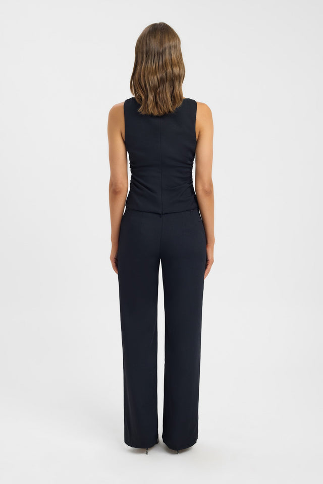 back Oyster Boat Neck Top Kookai Fitted Boatneck Sleeveless Womens-Blouse 
