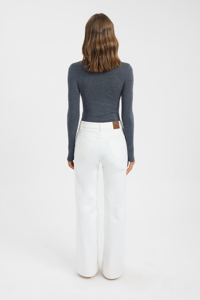 back Jackson Button Up Top Kookai Fitted V-neck Long sleeve Womens-Blouse 