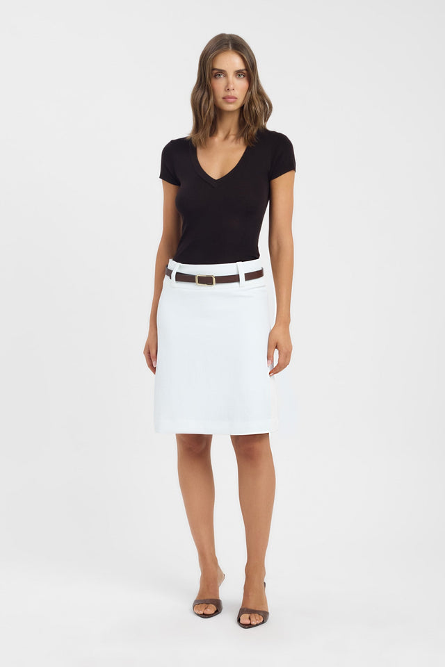 side Jackson Vee Neck Top Kookai Fitted V-neck Short sleeves Womens-Blouse 