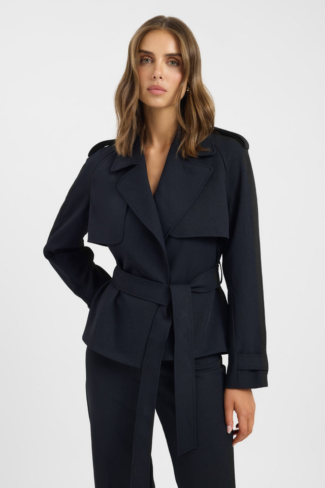 front Ariel Cropped Jacket Kookai Long sleeve Trench-coat Short womens-coats-and-jackets 