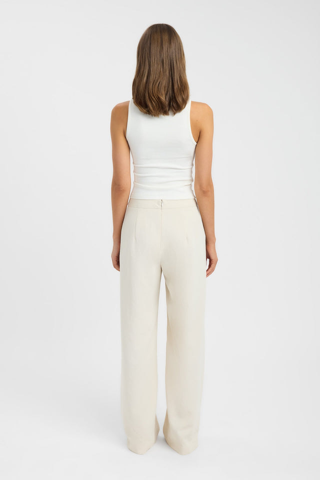 Presenting the Opal D Ring Pant in womens regular pants, wide-leg high-rise ivory back