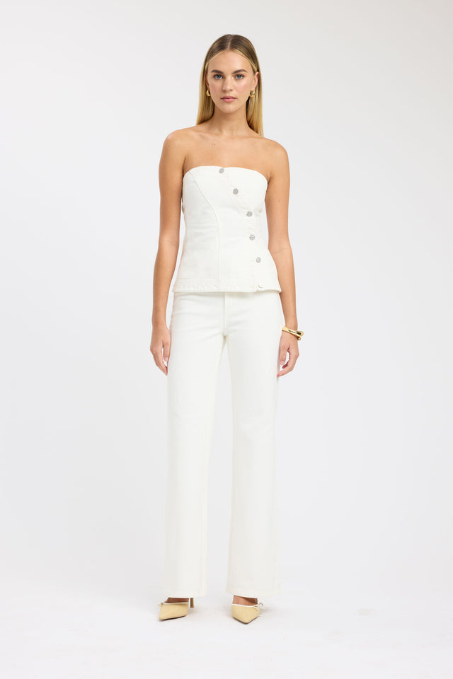 front Cooper Corset Top Kookai Fitted Straight Sleeveless Womens-Blouse 