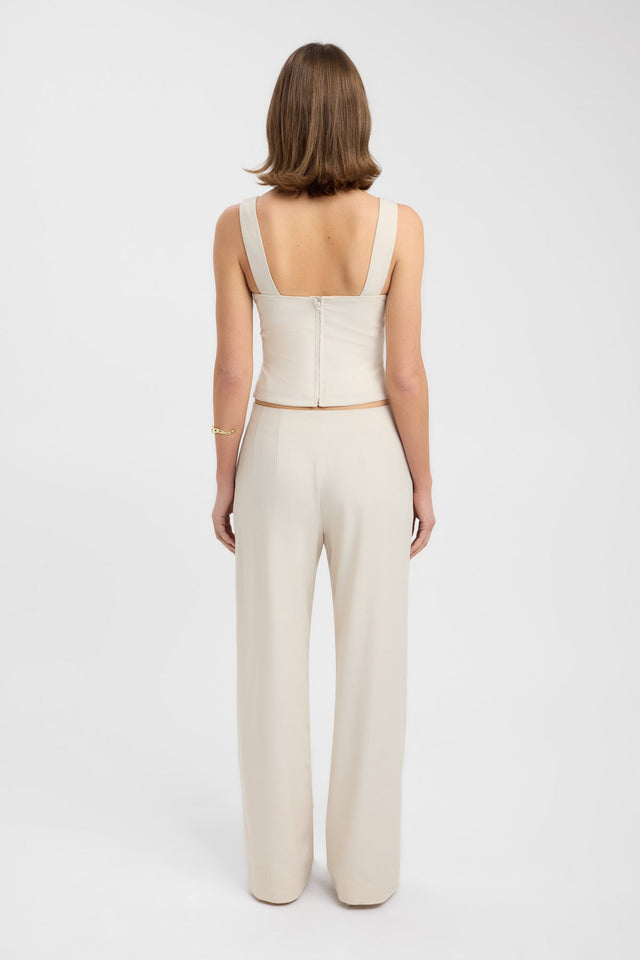 back Dallas Pleated Pant Kookai Wide-leg Mid-rise grey womens-regular-pants 