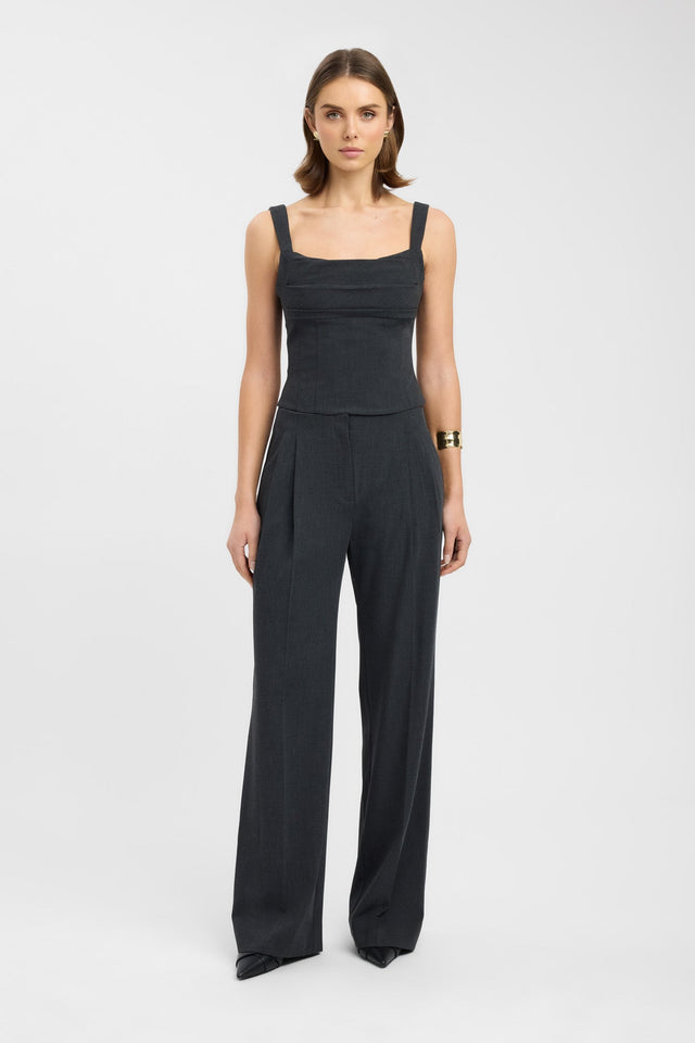 side Dallas Corset Top Kookai Fitted Scoopneck Sleeveless Womens-Blouse 