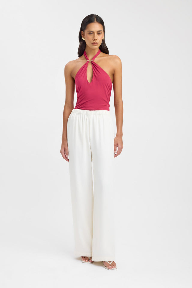 side Havana Top Kookai Fitted Asymmetry Sleeveless Womens-Blouse 