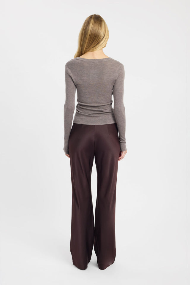 back Jackson Vee Long Sleeve Top Kookai Fitted V-neck Long sleeve Womens-Blouse 